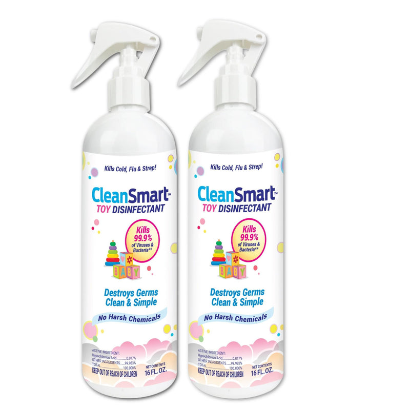 CleanSmart Toy Disinfectant Spray Kills 99.9% of Viruses and Bacteria, Rinse Free, 16 oz Bottle, (Pack of 2) 16 Fl Oz (Pack of 2)