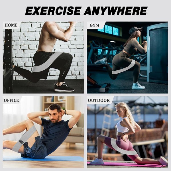 12 Pcs Fabric Resistance Bands for Working Out Non-Slip Booty Exercise Loop Bands for Women Men Glutes Hip Thigh Butt Yoga Pilates Fitness Gym,