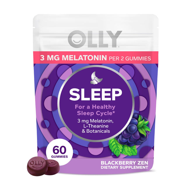 OLLY Sleep Gummy, 3 Mg Melatonin, L-Theanine, Chamomile, and Lemon Balm Extracts