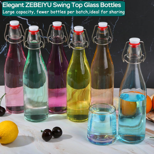 ZEBEIYU 32oz Beer Bottle,Swing Top Glass Kombucha Bottles with Stoppers for Brewing, Beverages, Smoothies, Kefir, Beer, Soda, Juicing, Kombucha,