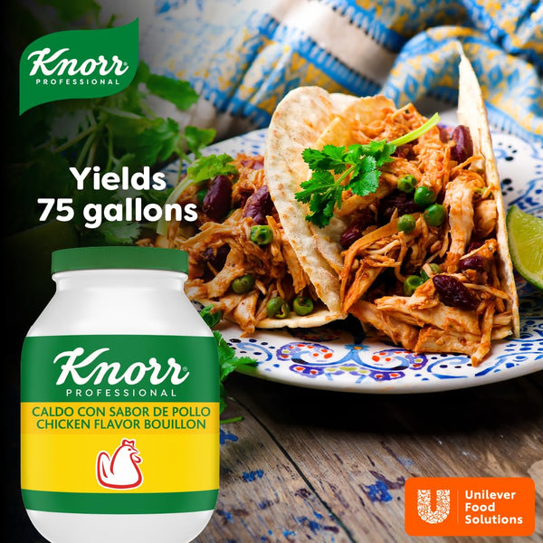 Knorr Professional Caldo de Pollo, Bouillon with Chicken Flavor Granulated Bouillon as a Base, Marinade, Flavor Enhancer, Shelf Stable