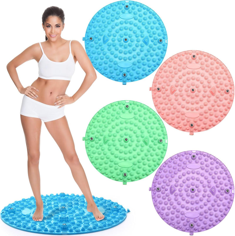 4 Pack Foot Massager Mat Foot Reflexology Pad with Magnetic Relaxation Massage Feet Pressure Point Pad Anti Fatigue Walk Stone Acupoint Mat