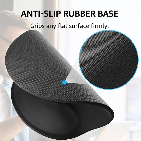 KTRIO Keyboard Wrist Rest & Mouse Pad with Wrist Rest, Black Black Keyboard Rest + Large Mouse Rest