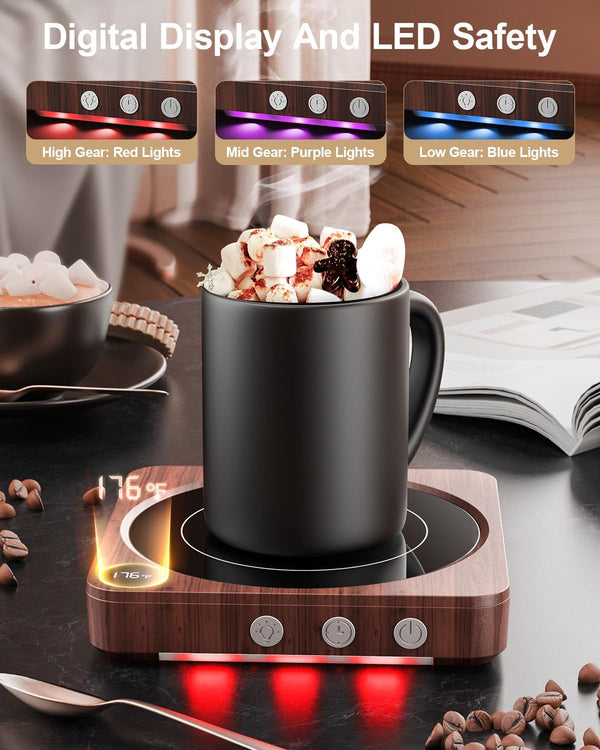 House Gem Mug Warmer - 36W Coffee Mug Warmer for Desk with Temperature Display, 2-12Hrs Auto Shut Off, Smart Candle Warmer - Ideal Coffee Gifts