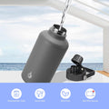 BJPKPK Half Gallon Insulated Water Bottles with Straw Lid, 64Oz Large Water Jug, Stainless Steel Bottles with 3 Lids and Paracord Handle, Thermos
