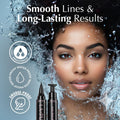 Waterproof Eyeliner Stamp - 2 Wingliner Black Make up Pens, Vamp Style Wing, Smudgeproof & Sweatproof, Perfect Cat Eye Look, Long Lasting Liquid