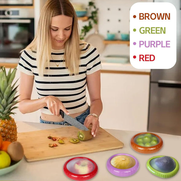 Avocado Saver and onion storage - Set of 4 Preventing Food Flavor Skewering Reusable Storage Containers for Fridge -Ideal for Garlic, Onions,