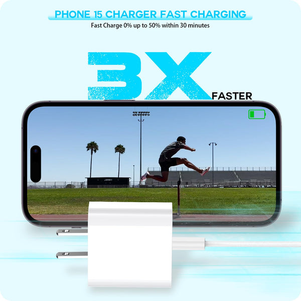 Fast Charger for iPhone 17 16 15, 3Pack USB C iPad Charge PD Fast Charger Block 6FT Long USBC to Type C i Phone Charging Cable Cord for iPhone 17