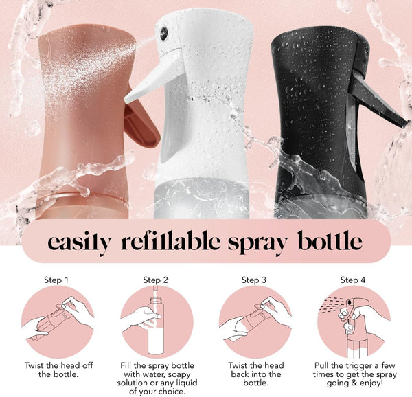 Kitsch Continuous Spray Bottle for Hair | Fine Mist Water Mister for Hair Styling Ã¢ÂÂ Spray Bottles for Cleaning, Plants & More Ã¢ÂÂ Recycled,