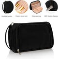 CUBETASTIC Small Makeup Bag, Makeup Pouch, Travel Cosmetic Organizer for Women and Girls (Oxford Cloth, Black)