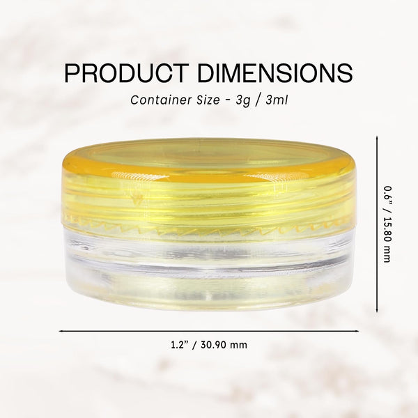 Beauticom 40 Pieces 3G/3ML Empty Clear Container Jars with MultiColor Lids for Powder Makeup, Cream, Lotion, Lip Balm/Gloss, Cosmetic Samples