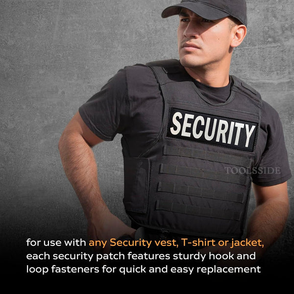 2 Pack Security Patch for Vest Hook and Loop System - Security Patches | One Small and One Large Security Patch with Embroidered Letters for