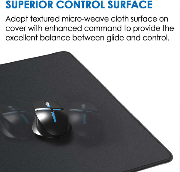 KTRIO Large Gaming Mouse Pad with Superior Micro-Weave Cloth, Extended Desk Mousepad with Stitched Edges, Non-Slip Base, Water Resist Keyboard Pad