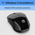 HP X3000 G3 Wireless Mouse - Black, 15-Month Battery, Side Grips for Control, Travel-Friendly, Blue LED, Powerful 1600 DPI Optical Sensor,