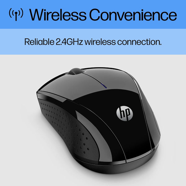 HP X3000 G3 Wireless Mouse - Black, 15-Month Battery, Side Grips for Control, Travel-Friendly, Blue LED, Powerful 1600 DPI Optical Sensor,