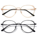 ANDWOOD Blue Light Blocking Glasses Women Cat Eye Computer Eyeglasses Metal Frame Hipster 2 Pack (2pack) Rose Gold + Black | Anti-blue Light Lens