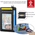 FurArt Slim Minimalist Wallet RFID Credit Card Holder for Men | slim minimalist compact rfid id window thin small Saffiano Black