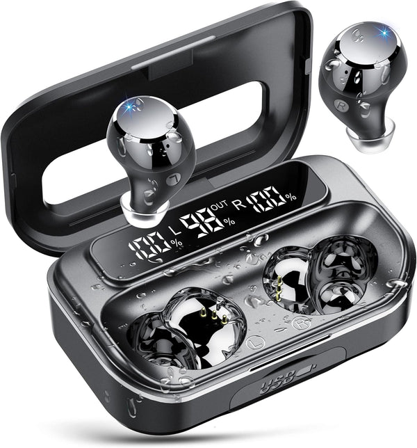 Ear Buds Wireless Bluetooth Earbuds Bluetooth 5.3 Headphones with LED Display 128H Powerful Bass In-Ear Earbuds with 4 ENC Noise Cancelling Mic