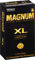 TROJAN Lubricated Magnum Condoms XL Large Size - 12 Count XL (Pack of 12)