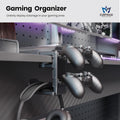 3-in-1 Headset&Controller Holder - EURPMASK Upgraded PC Gaming Headset Stand, Adjustable Clamp-on Headphone Holder,Headphone Controller Hook Under
