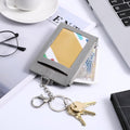 Grevosea Credit Card Holder for Women, Slim Minimalist Wallet ID Card Holder Zipper Front Pocket Wallet with 7 Card Slots and 2 ID Window for Men