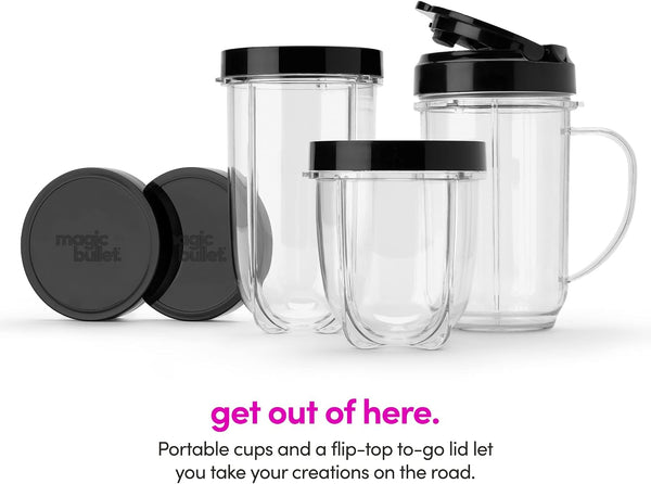 Magic Bullet Blender, Small, Silver, 11 Piece Set 11 piece Silver