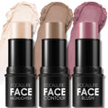 FOCALLURE 3 Pcs Cream Contour Sticks,Shades with Highlighter & Bronzer & Blush,Non-greasy Long-wear Face Contouring Pen,Easy to Sculpt the Face