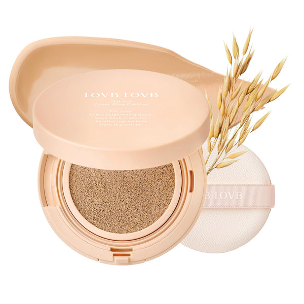 Natural Cover Glow Cushion Foundation | Satin Radiant Finish | Korean Foundation Makeup | Long-Lasting Natural Coverage | for All Skin Types 0.42