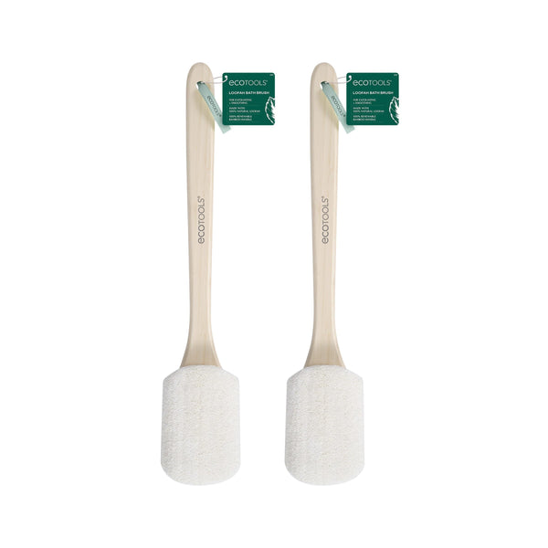 Ecotools Loofah Bath Brush, Back Brush for Bath & Shower, Made with Long Handle & Natural Loofah Material for Exfoliation, Shower Brush for Men &