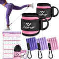 COFOF Ankle Resistance Bands w/ Cuffs, Ankle Bands for Working Out, Ankle Band Cuff for Kickbacks Hip, Leg Glute Exercise Equipment w/ Training