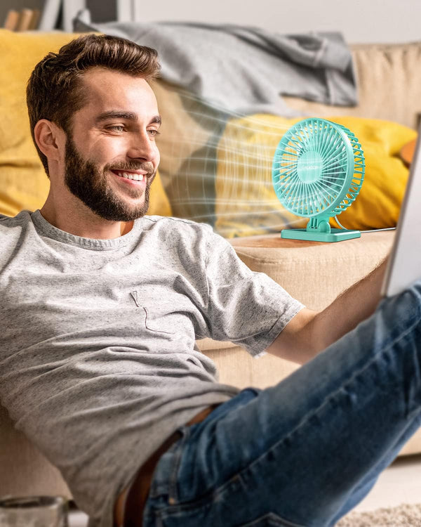 Gaiatop USB Desk Fan, Small But Powerful, Personal Portable Quiet 3 Speeds, Adjustable Mini Table Desktop fan for Cooling Home Office Car Summer