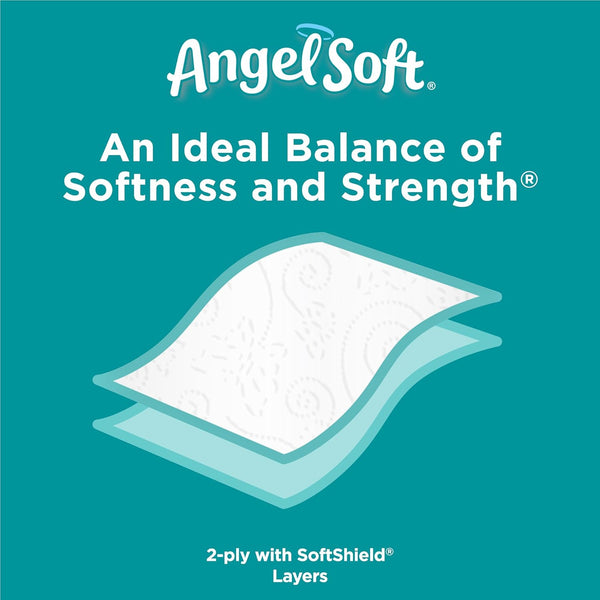 Angel Soft Toilet Paper, 6 Mega Rolls, 6 = 24 Regular Bath Tissue Rolls, 480+ 2-Ply Sheets Per Roll