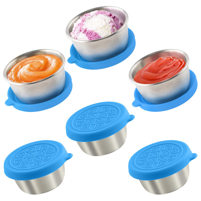 6X1.6 Oz Salad Dressing Containers with Lids, Small Leakproof Reusable Stainless Steel Salad Dressing Container to Go fo