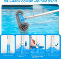 TidyMister 12.5'' Round End Pool Brush Head - Cleaning Wall & Tiles & Steps, Sturdy Nylon Bristles, Scrub Brush for Inground/Above Ground Pool,