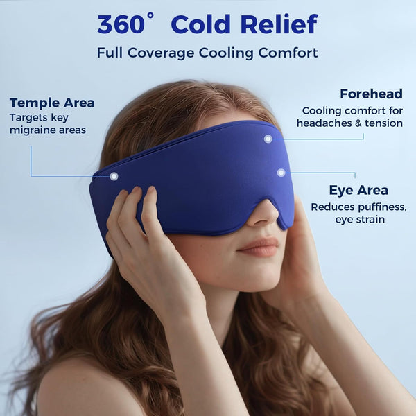 Cooling Gel Eye Mask Sleep - Hsa Fsa Eligible Items Only - Puffy Eyes, Migraine Relief, Dark Circles, FACEMOON Reusable Sleep Mask for Ice Cold