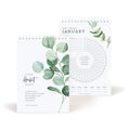 Bliss Collections Habit Tracker Calendar Notepad, Greenery Floral, Gold Spiral Binding, Inspirational and Motivational Monthly Journal to Track