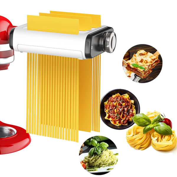 Pasta Maker Attachment for All Kitchenaid Mixers, Noodle Maker Kitchen Aid Mixer Accessories 3 In 1 Including Dough Roller Spaghetti Fettuccine