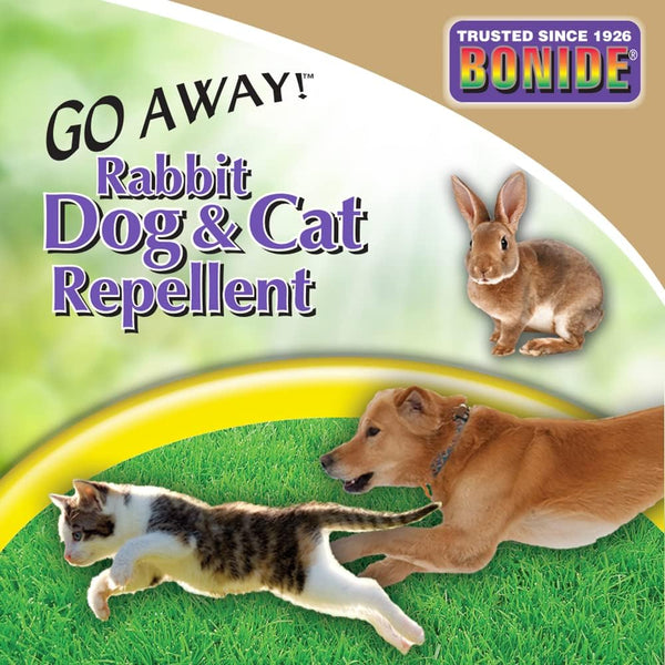 Bonide Go Away! Rabbit, Dog, & Cat Repellent Granules, 1 lb Ready-to-Use, Keep Dogs off Lawn, Garden, Mulch & Flower Beds | Ready-to-Use, Keep