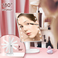 KOOKIN Lighted Vanity Makeup Mirror 16 Led Lights 180 Degree Rotation Lighted Mirror Touch Screen Adjusted Brightness Desk Mirrors USB Dual Supply