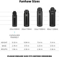 Fanhaw 20 Oz Insulated Stainless Steel Water Bottle with Chug Lid - Leak & Sweat Proof with Anti-Dust Lid (Green Blue)