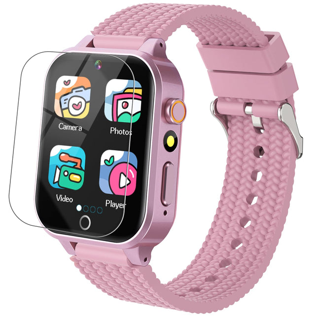 Smart Watch for Kids Girl Gift Ages 3-12, 2 Screen Protector, 26 Puzzle Games, HD Camera Video Music Player Touchscreen 