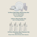 Gibson Home 74 Piece Kitchen in a Box Pots and Pans Cookware, Plates and Bowls Dinnerware, Cutlery Knife Block, Flatware Utensils, Tools &