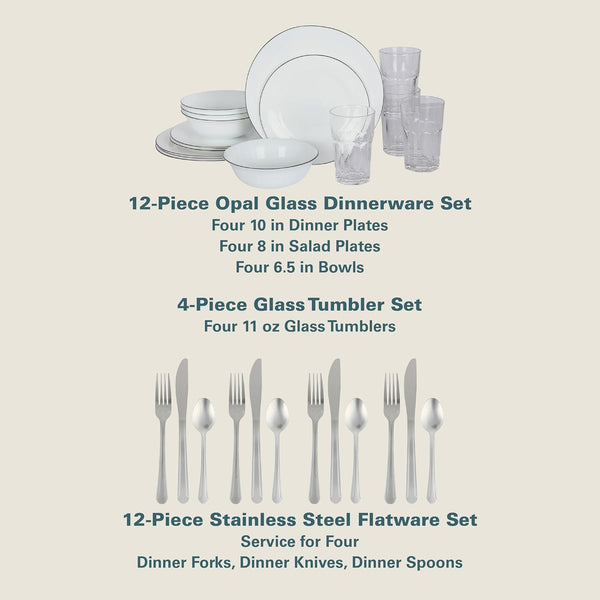 Gibson Home 74 Piece Kitchen in a Box Pots and Pans Cookware, Plates and Bowls Dinnerware, Cutlery Knife Block, Flatware Utensils, Tools &