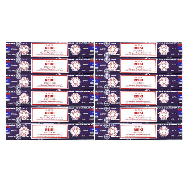 Satya Incense Sticks, 12 Count - Nag Champa Reiki, Original from Srinivas Sugandhalaya Factory