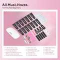 JEWHITENY Poly Extension Gel Nail Kit 14 PCS Poly Gel Kit with Slip Solution and Mini Lamp Nail Art Design Beginner A03