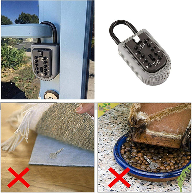 Key Lock Box,Realtor Key Lock Box Safe Lockbox 10-Digit Push Button Combination 