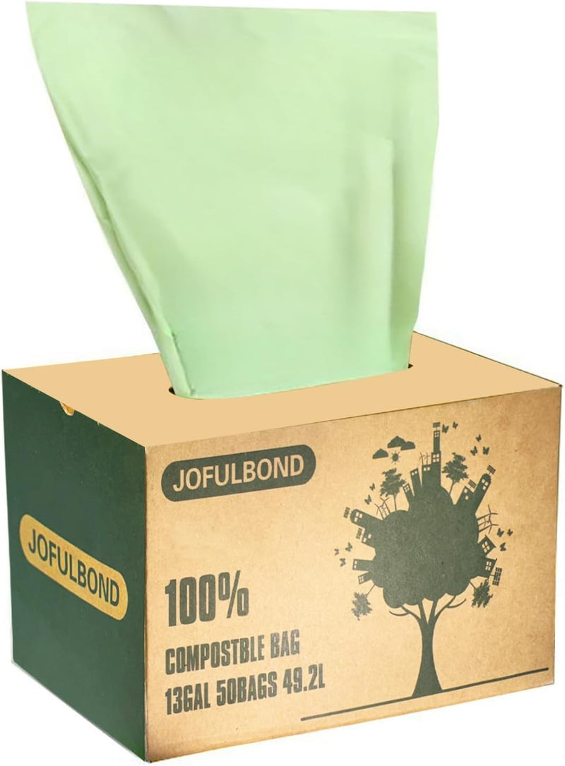 13 Gallon Trash Bags Biodegradable Compost Recycling Trash Bags, Compostable For Kitchen, 100 Count, 1.2 Mils,60 Liter, Recyclable Composta Large