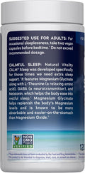 Natural Vitality Calm Sleep Magnesium Supplement, Melatonin & Magnesium Citrate, Sleep Aid Capsules, Gluten Free, Vegan, Non-Gmo, Helps the Body