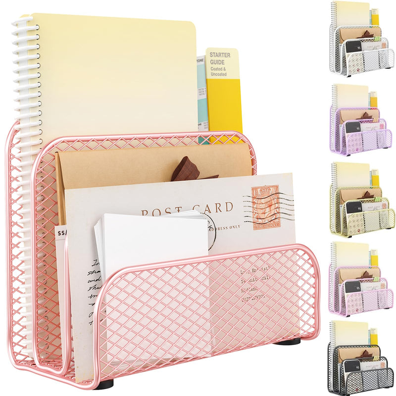 gianotter Mail Organizer Countertop, Mail Sorter with 3-Slot | Mail Holder Letter Holder for Desk Bill Organizer for Office Receipts and Letter