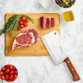 Juvale Meat Cleaver - 8-Inch Stainless Steel Blade, Wood Handle - Heavy-Duty Butcher Knife & Bone Cleaver for Beef Brisket, Meat Cutting &